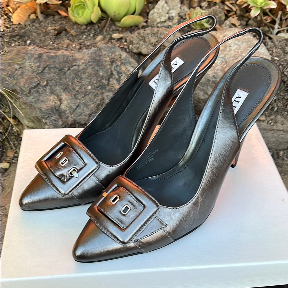ALFANI PEWTER leather heel